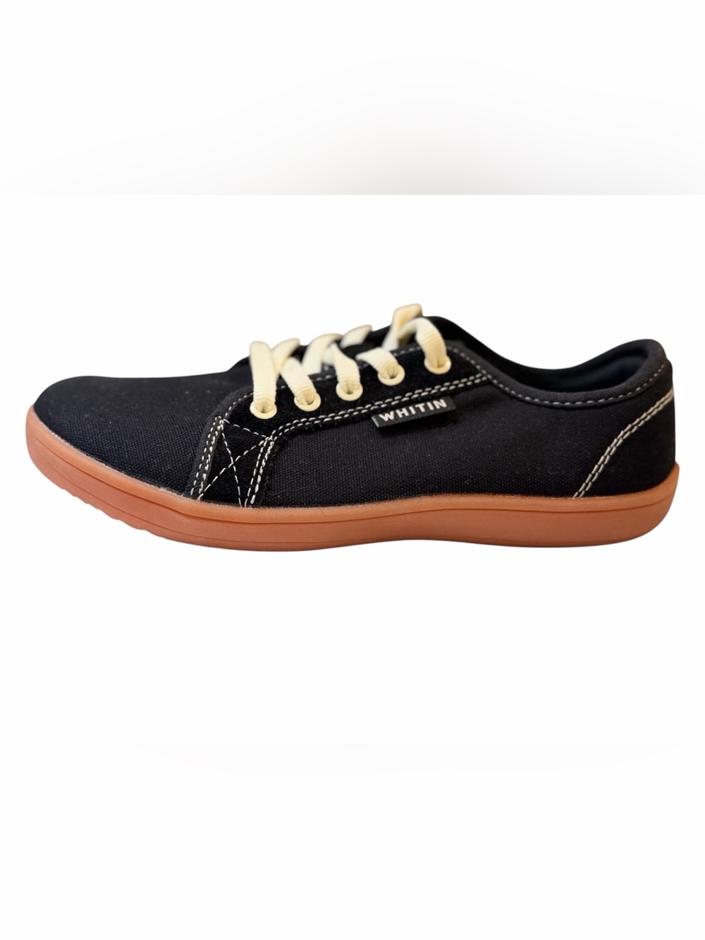 WHITIN W81 V2 Black Gum Barefoot Minimalist Canvas Sneakers EU 36 NWOB - Picture 5 of 8